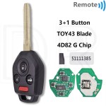 2012-2019 Subaru / 4-Button Remote Head Key / CWTWB1U811 / B110 / G Chip 80 Bit (AFTERMARKET)